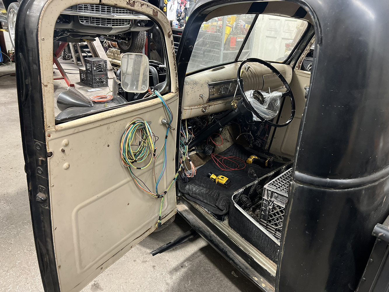 27 1946 Chevy wiring process interior