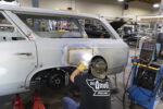 How To Fabricate A Custom Fuel Door Panel on A 1966 Chevelle Wagon 001 Fabricator welds a custom patch panel on the rear quarter of a 1966 Chevelle wagon at Old Anvil Speed Shop