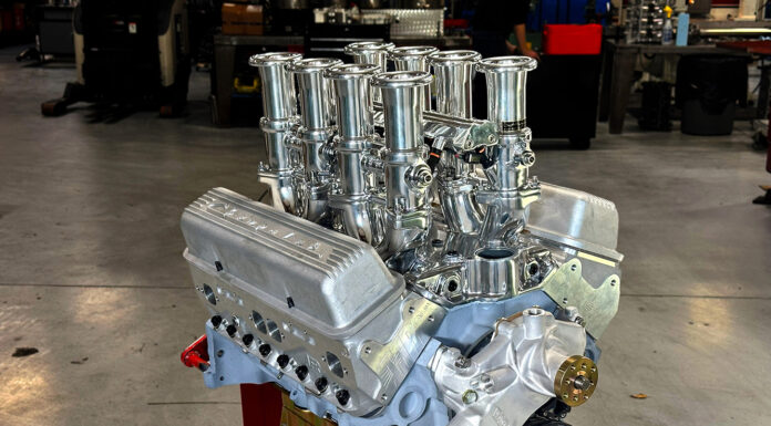 001 Fully assembled engine with individual throttle bodies polished aluminum components and high performance features