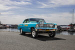 003 1966 Chevrolet Nova Gasser straight on front view with a clear display of its dragster inspired aggressive look