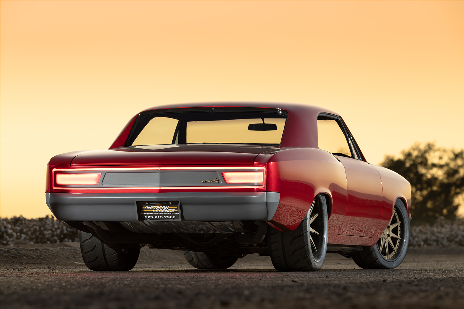 004 1966 Chevelle rear view LED taillights smoothed bumper drag radials