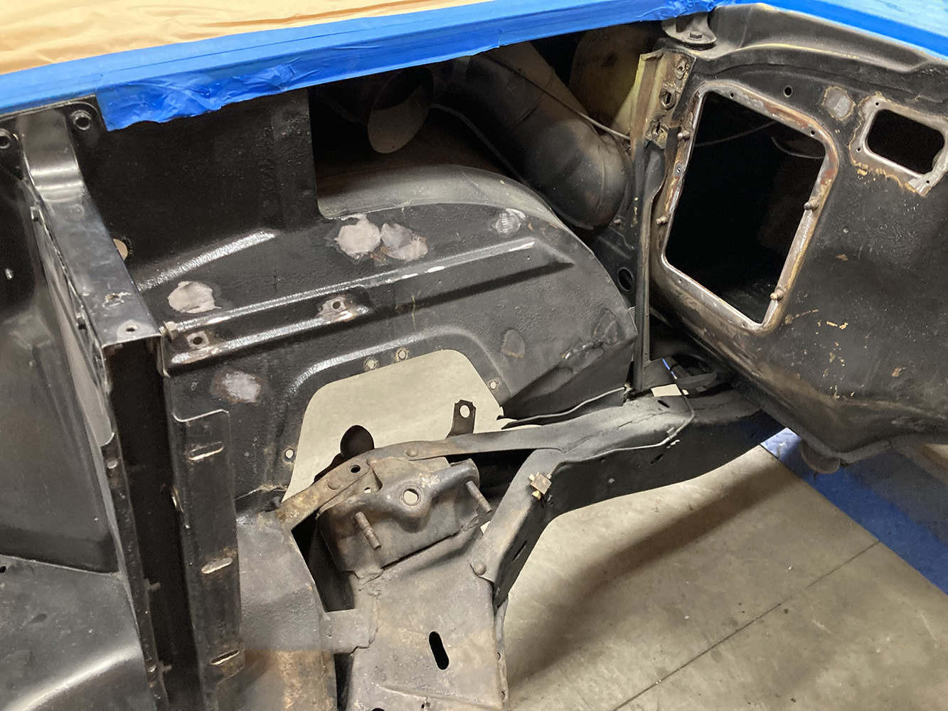 004 Firewall modification for Vintage Air AC system installation