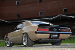 006 1969 Camaro top down view black roof red pinstripes sleek body lines