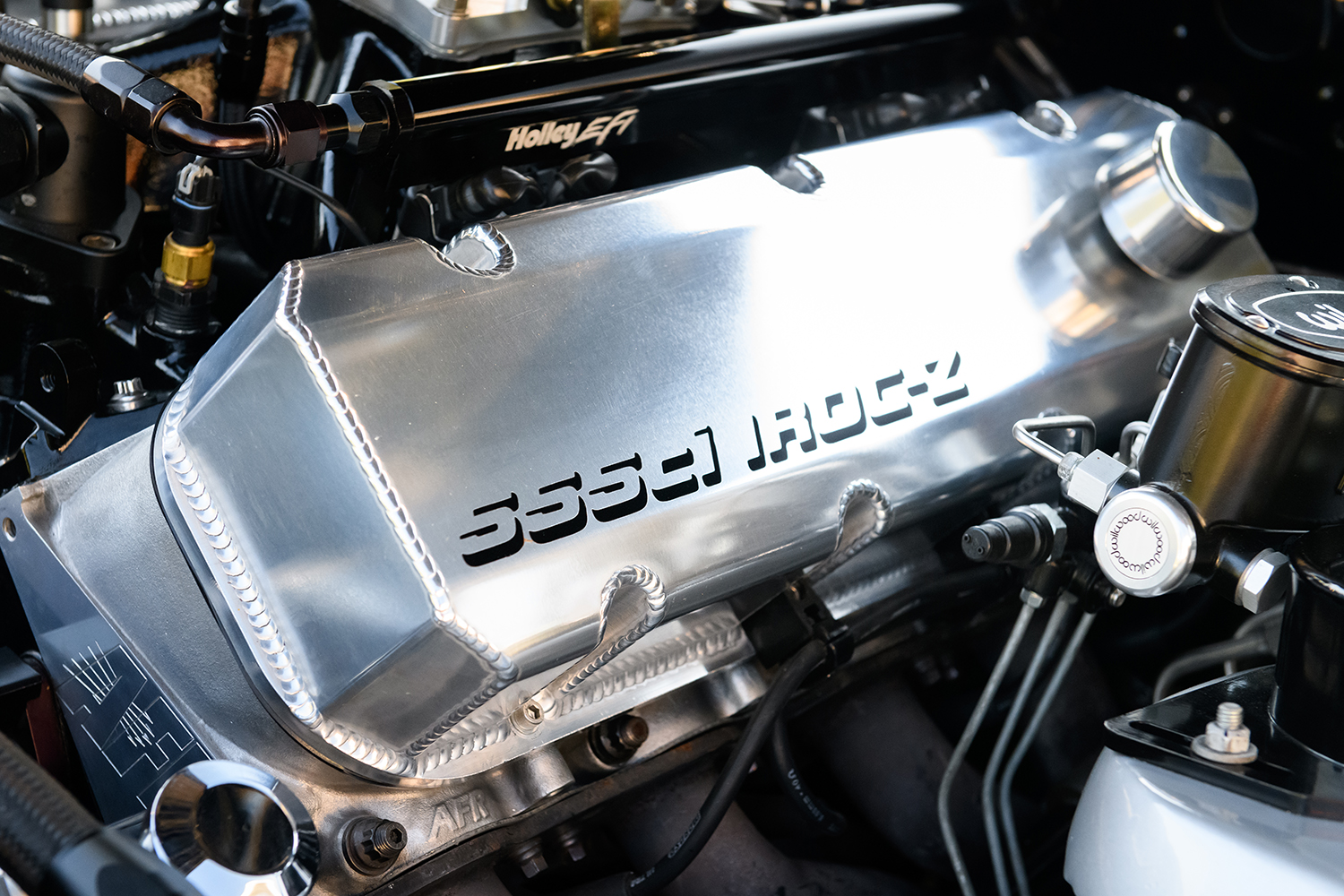 008 1986 Camaro IROC Z AFR cylinder head logo with high performance exhaust headers