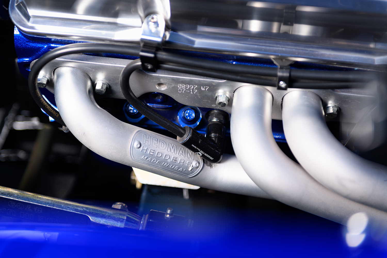 011 1969 Chevrolet Camaro Hedman Hedders exhaust system with polished finish ensuring high performance airflow and durability
