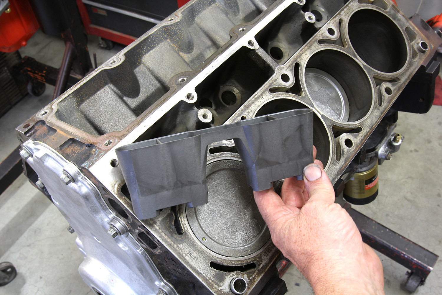 012 LS engine lifter tray removal block teardown cylinder inspection
