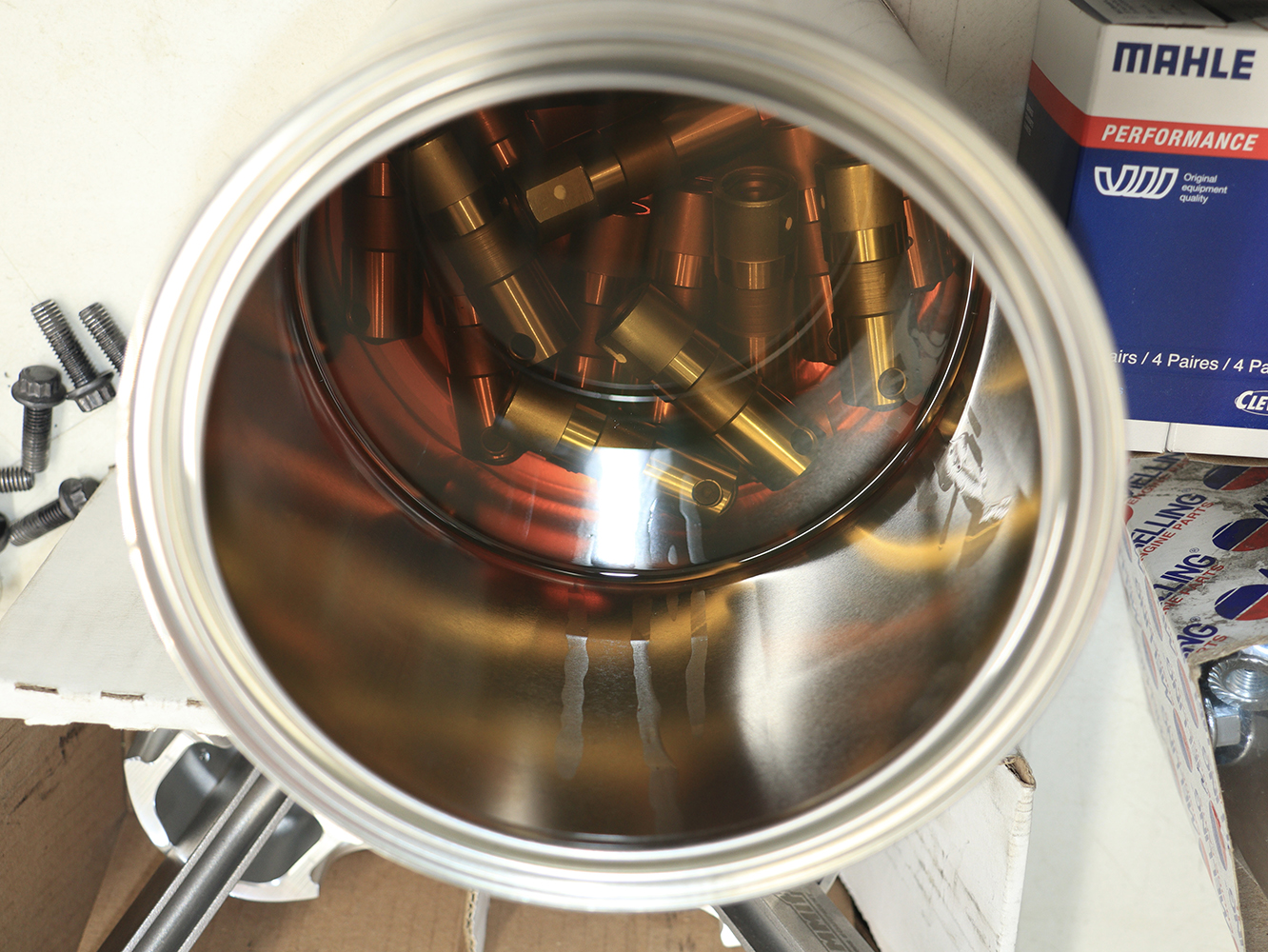017 Gold lifters soaking in assembly oil LS engine prep performance build high lubrication quality