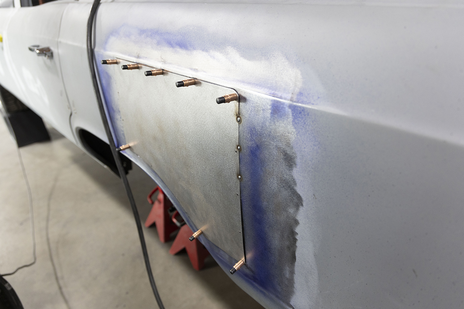 018 Welded patch panel is secured in place showing a clean and precise fitment