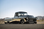 02 1957 Chevy pickup slammed deep dish wheels race inspired front grille pro touring build