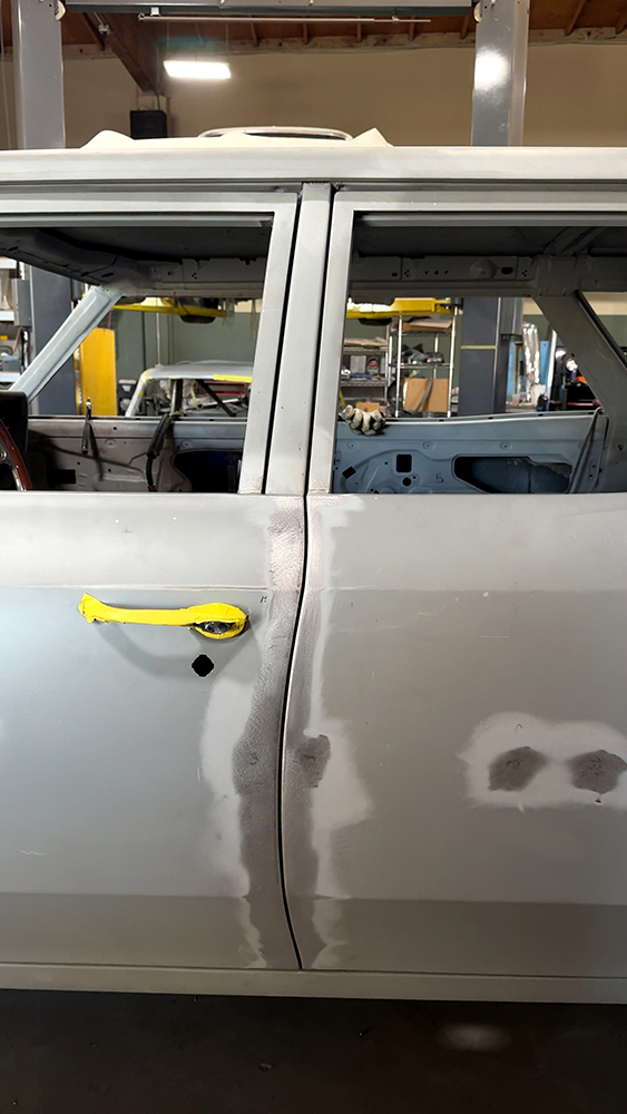 021 Restoration sanding on Chevelle door panel finished