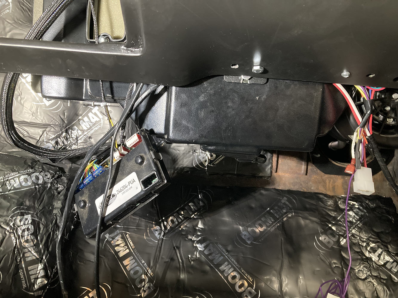 022 Under dash view showing control module and wiring connections