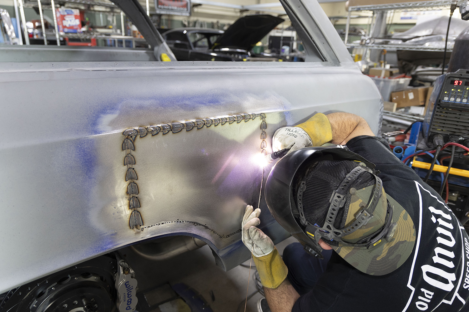023 Expert welding technique creates uniform stitches along the patch panel eliminating the fuel door opening