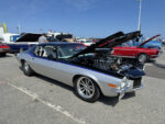 027 1971 Chevrolet Camaro SS with massive polished blower drag radials and silver black paint