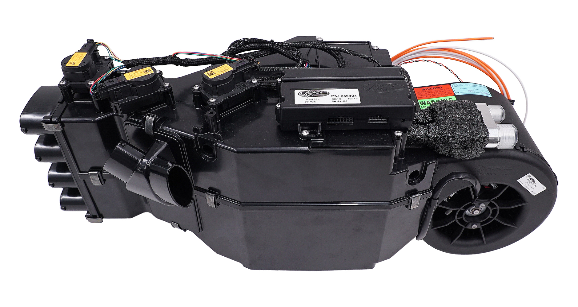 08 Vintage Air Gen IV evaporator unit in black plastic housing with electronic controls and pre wired connections for installation