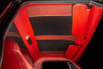 11 1968 Chevrolet C10 custom headliner with red leather black inserts and wood grain accents