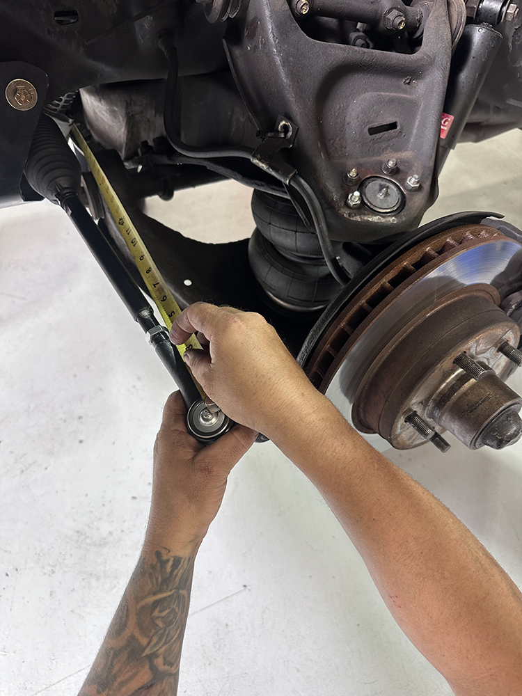 16 Measuring and adjusting the new tie rod assembly for proper alignment