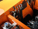 18 1957 Chevrolet Bel Air engine bay with high performance CVF pulleys and AN fittings for a sleek and functional build