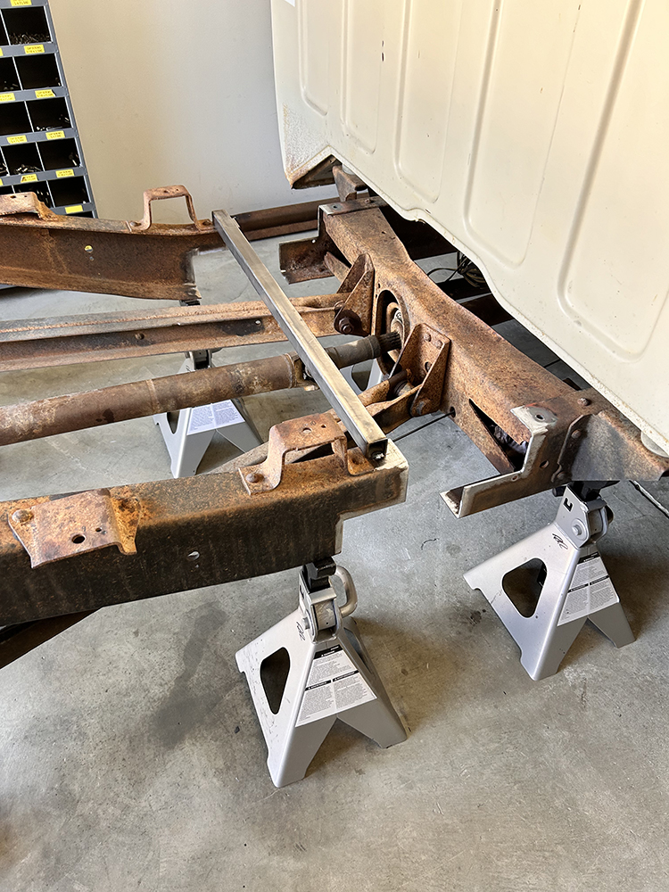 07 Rear frame section cut and prepped for a notch or shortening