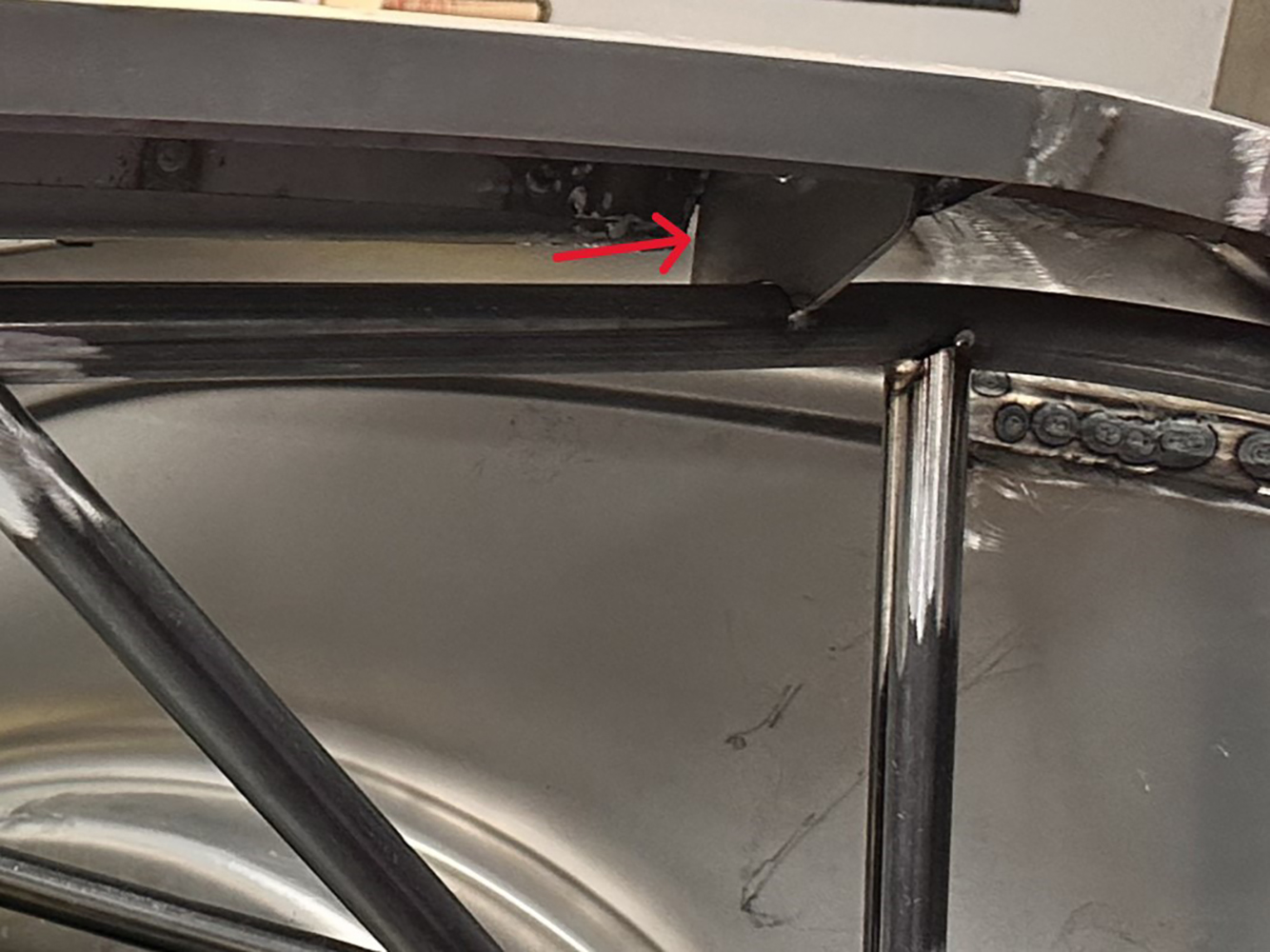 08 Custom fabricated rear support bars and structural braces