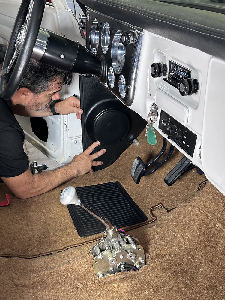 08 Final carpet alignment and pressing for seamless fit inside C10