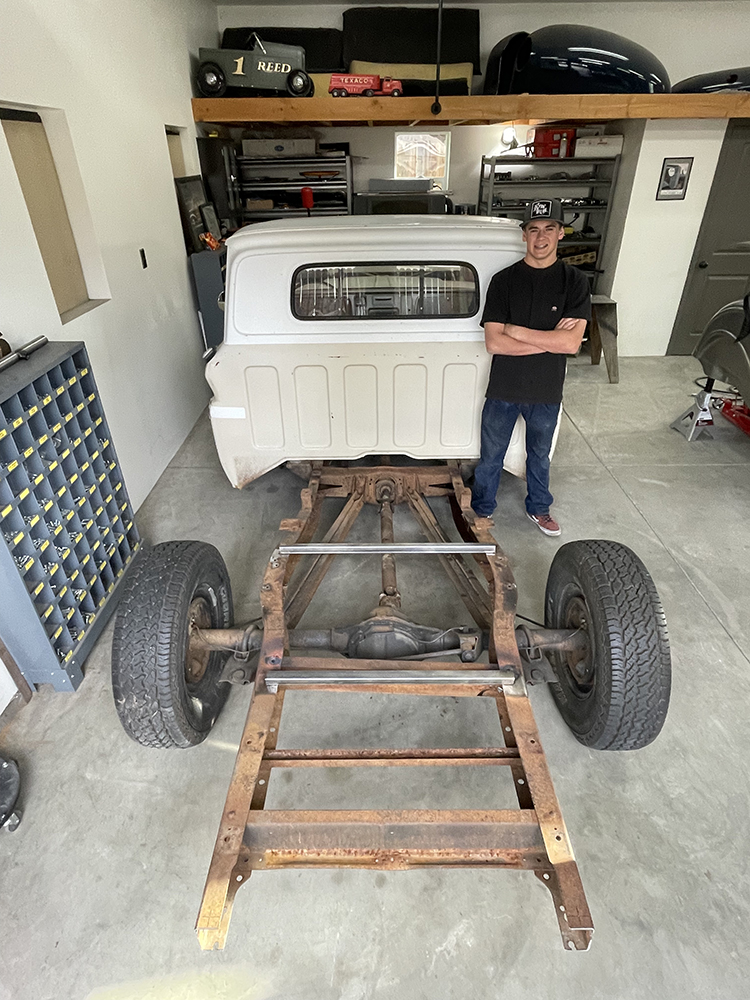 10 Standing beside the stripped down frame ready for the next phase