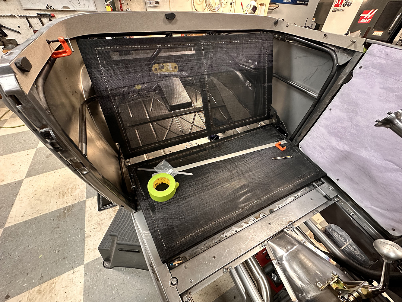 11 Custom rear firewall paneling in a 1932 Ford Roadster