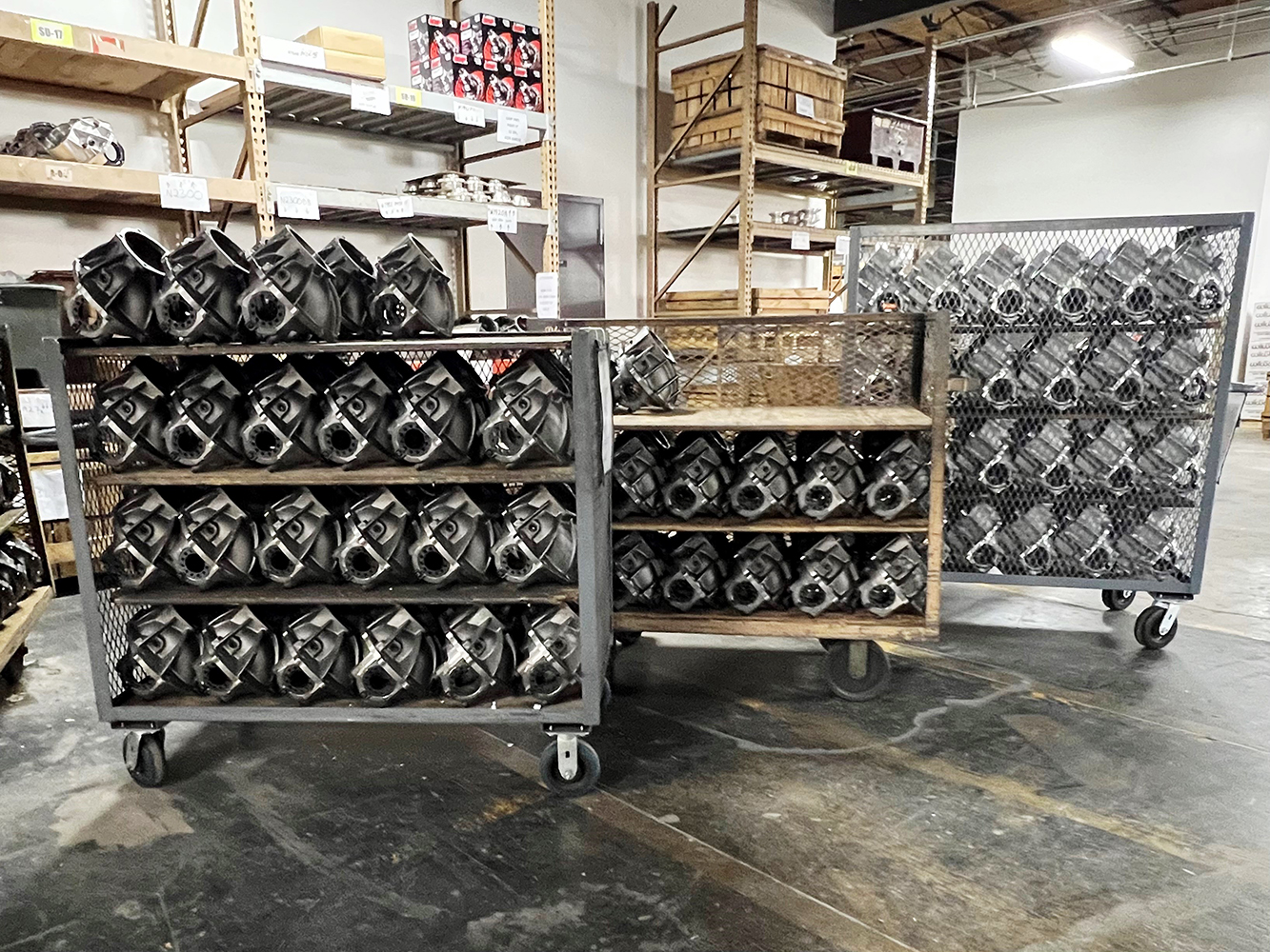 13 Large inventory of Strange Engineering third members ready for assembly and distribution