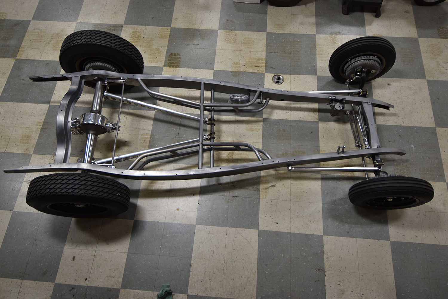 13 Raw steel 1932 Ford Roadster chassis with boxed frame