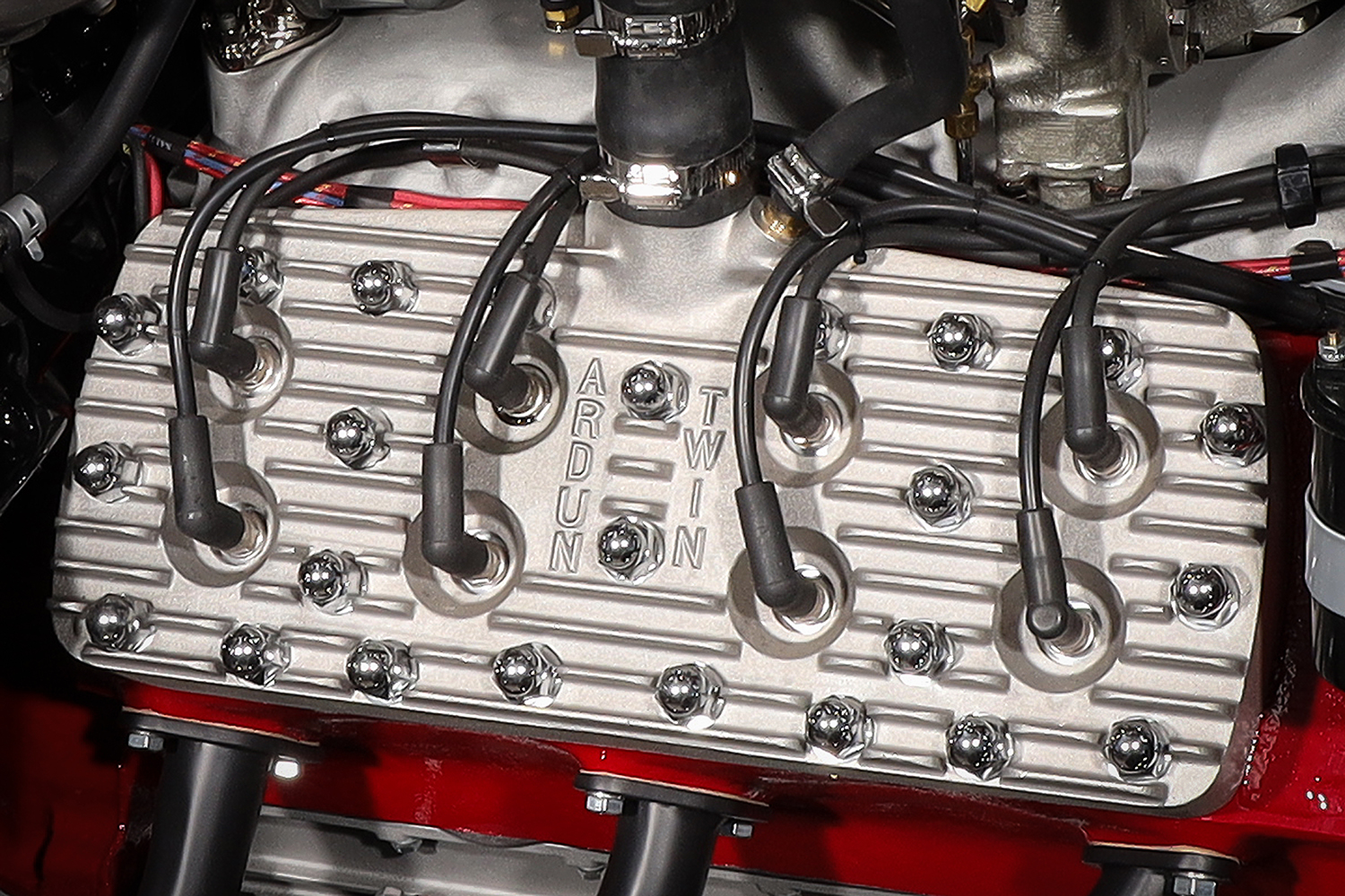 14 1932 Ford Roadster Ardun twin plug cylinder heads with custom finned aluminum valve covers