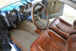 14 1935 Chevy Coupe custom interior wood rimmed steering wheel riveted aluminum door panels