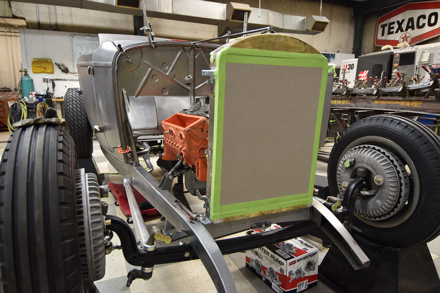 14 Mock up 1932 Roadster with small block engine and aluminum firewall