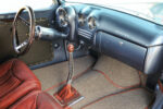 15 1935 Chevy Coupe cockpit vintage inspired upholstery textured carpet metal dash accents