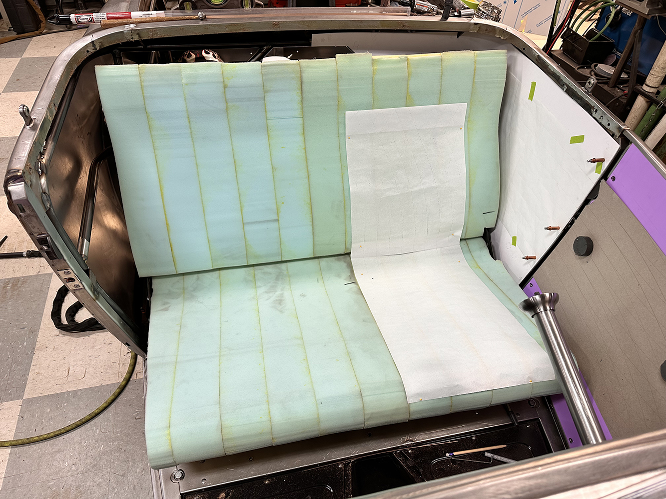 18 Seat foam fitting for a 1932 Ford Roadster interior