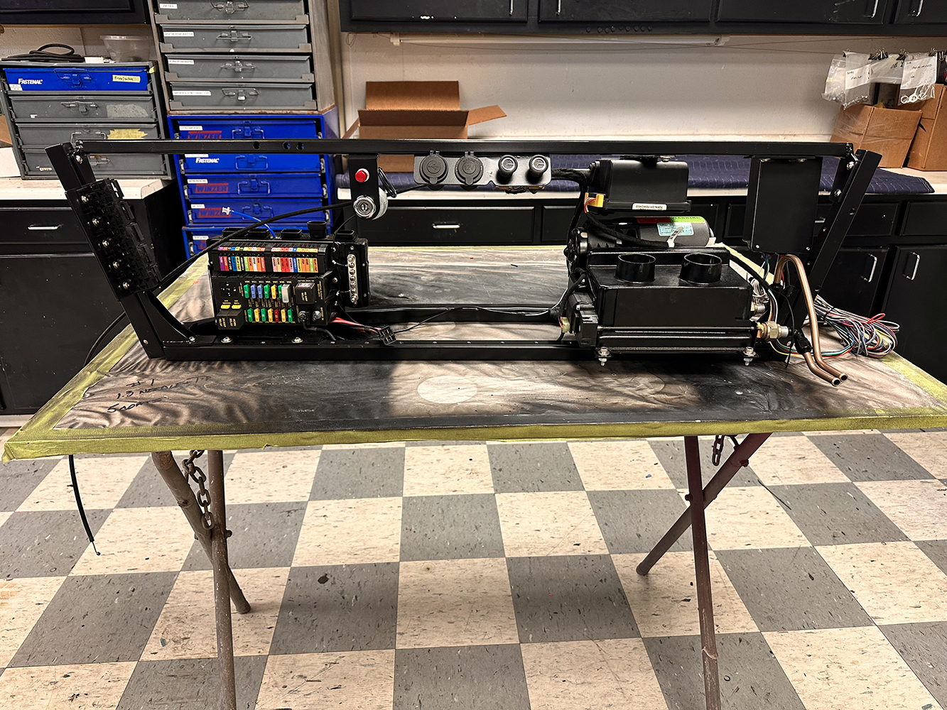 19 Custom fuse panel and HVAC system assembly for a 1932 Ford Roadster