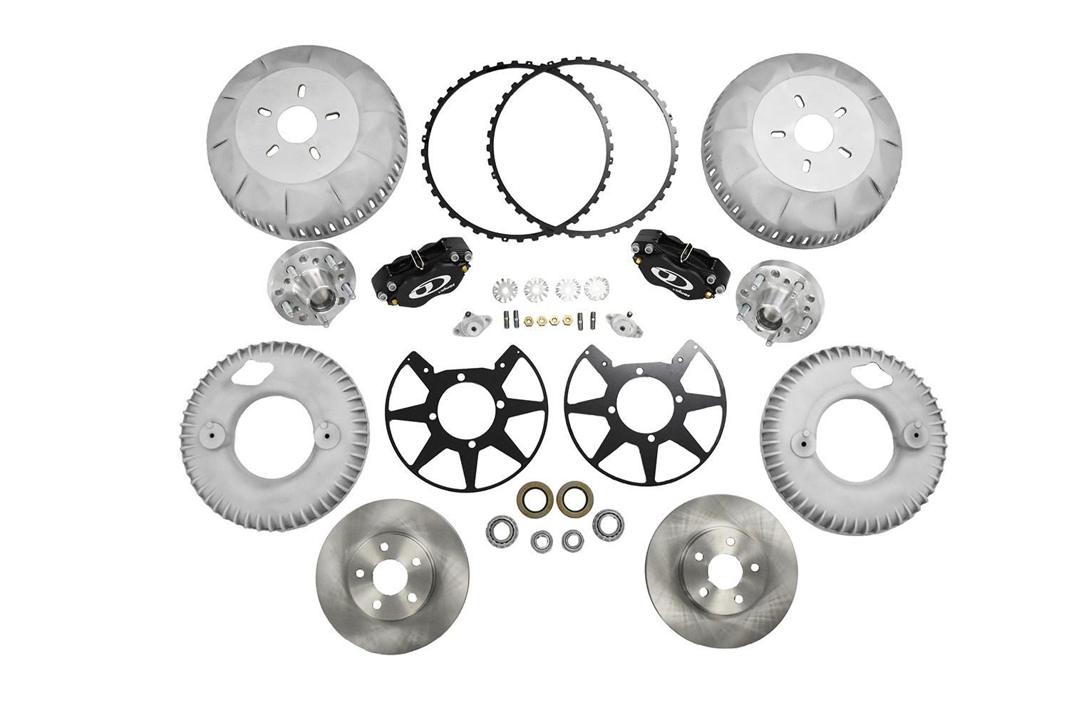 20 Disc brake kit with finned aluminum covers for hot rods