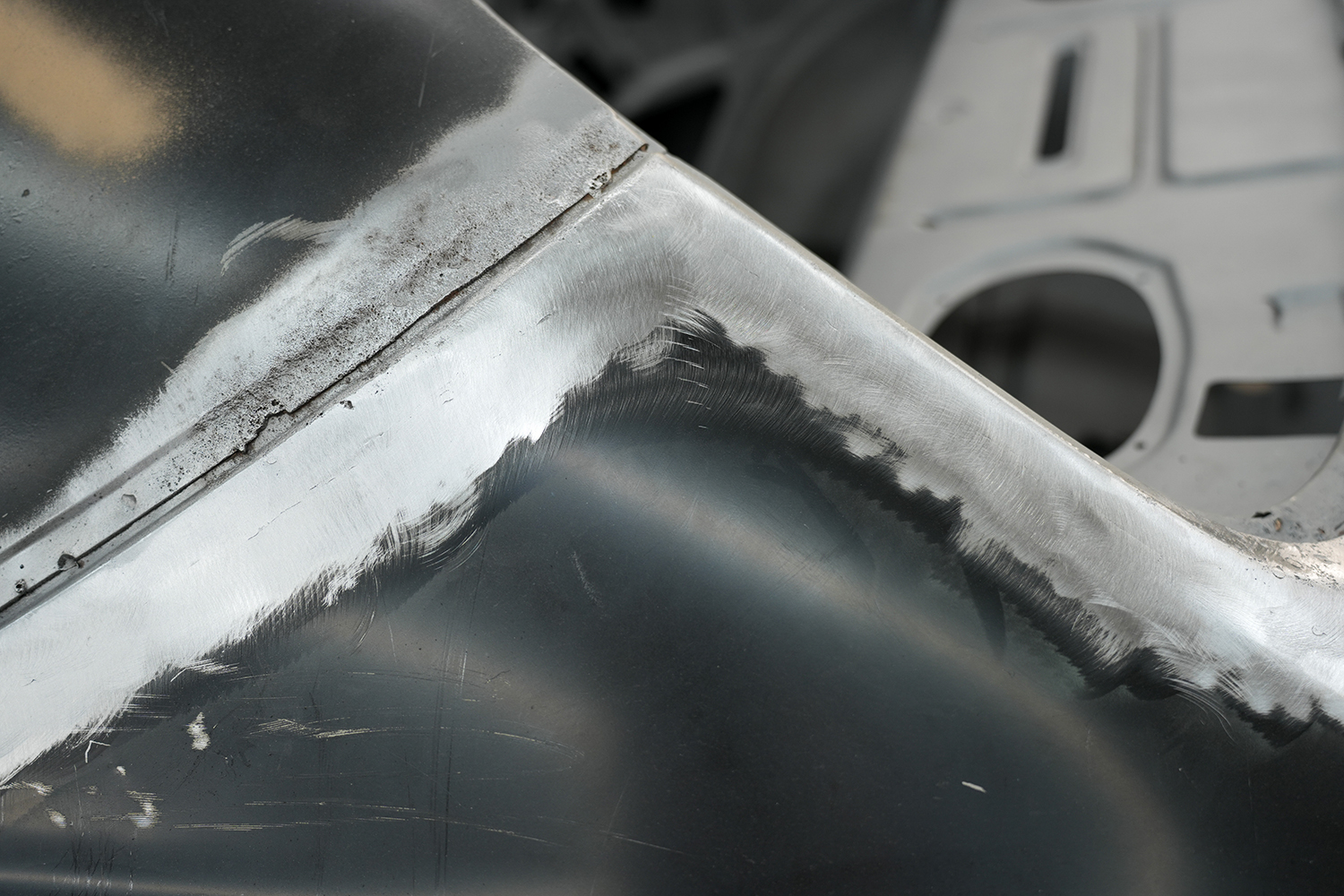 20 Smoothed welds blending the new panel into the body