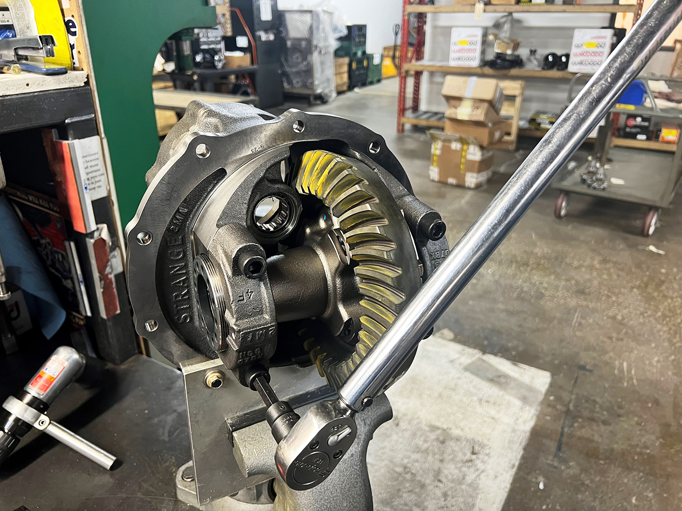 21 Torquing bearing caps on a Strange Engineering Ford 9 inch third member for a precise setup