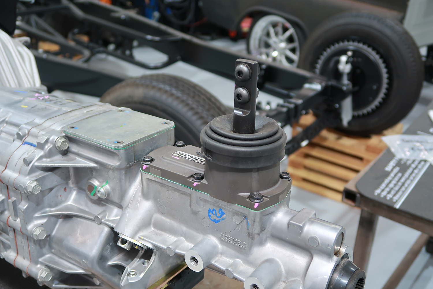22 Close up of Tremec shifter assembly ready for final adjustments