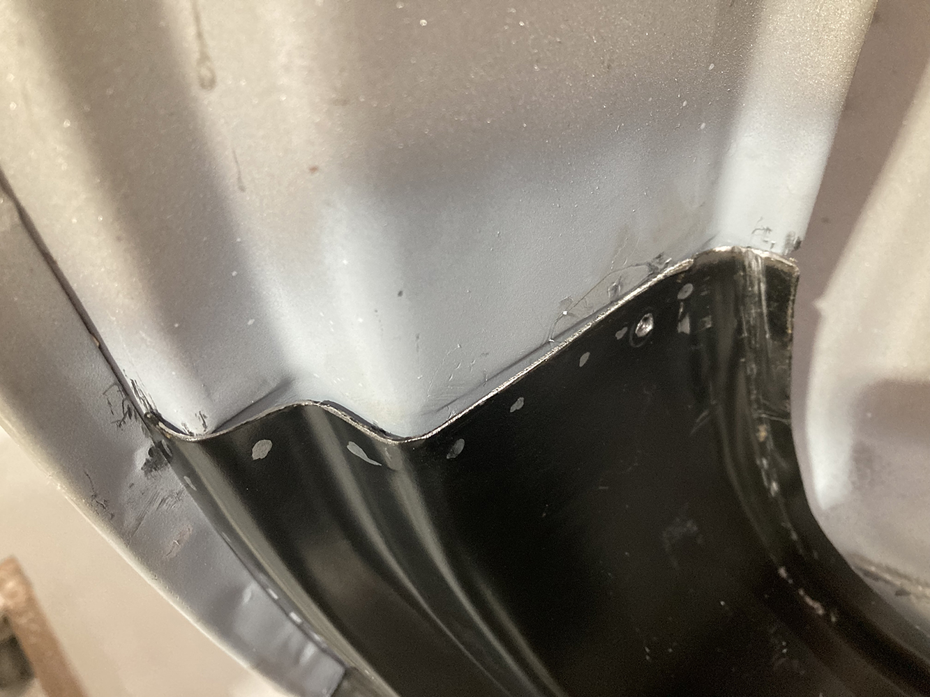 29 Close up of spot welds securing the inner panel for durability