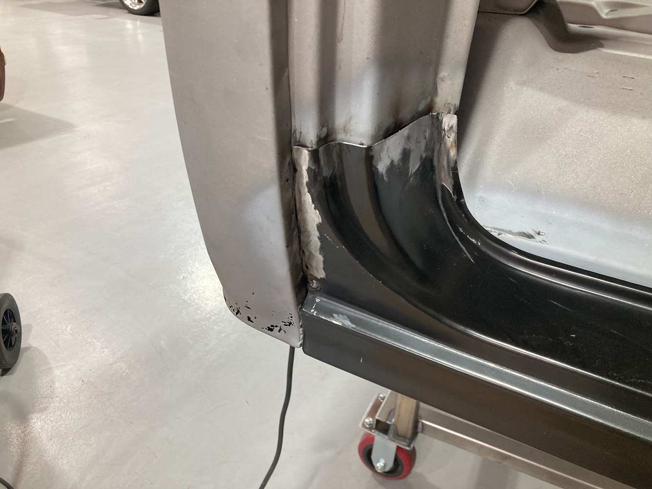 33 Welded and blended cab corner repair for a seamless finish