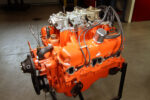 00 Mopar 340 small block V8 with Six Pack carb setup classic orange paint early 1970s performance build