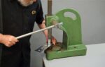 00 Using a manual arbor press to create dimples in a sheet metal panel