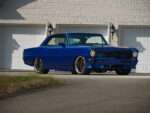 001 1966 Chevy Nova Pro Touring build with custom blue paint and aggressive stance