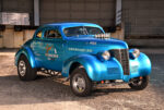 002 1939 Chevrolet Gasser with straight axle front suspension and fenderwell headers