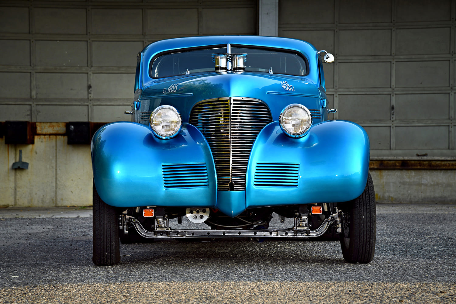 007 1939 Chevy Gasser coupe with altered wheelbase and tube chassis