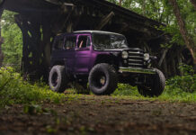 01 1950 Willys Jeep custom build lifted suspension metallic purple paint