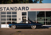 01 1963 Buick Riviera custom build deep blue paint Billet Specialties wheels lowered stance