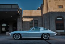 01 1963 Corvette Split Window silver restomod custom billet wheels lowered stance classic sports car