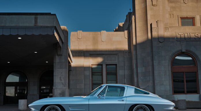 01 1963 Corvette Split Window silver restomod custom billet wheels lowered stance classic sports car