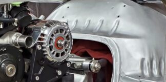 01 1969 Camaro engine bay billet accessory drive setup alternator mount